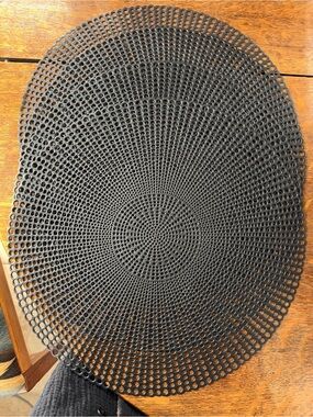 Round Vinyl Placemat Set 4pc Openwork Dining Table Mats